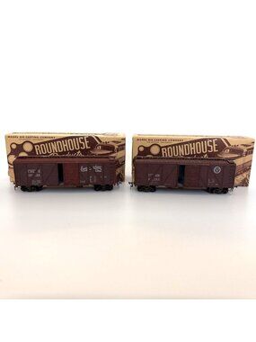MDC Roundhouse HO 40'  Box Cars Lot 2 Diecast Metal Assembled w/Orig Boxes
